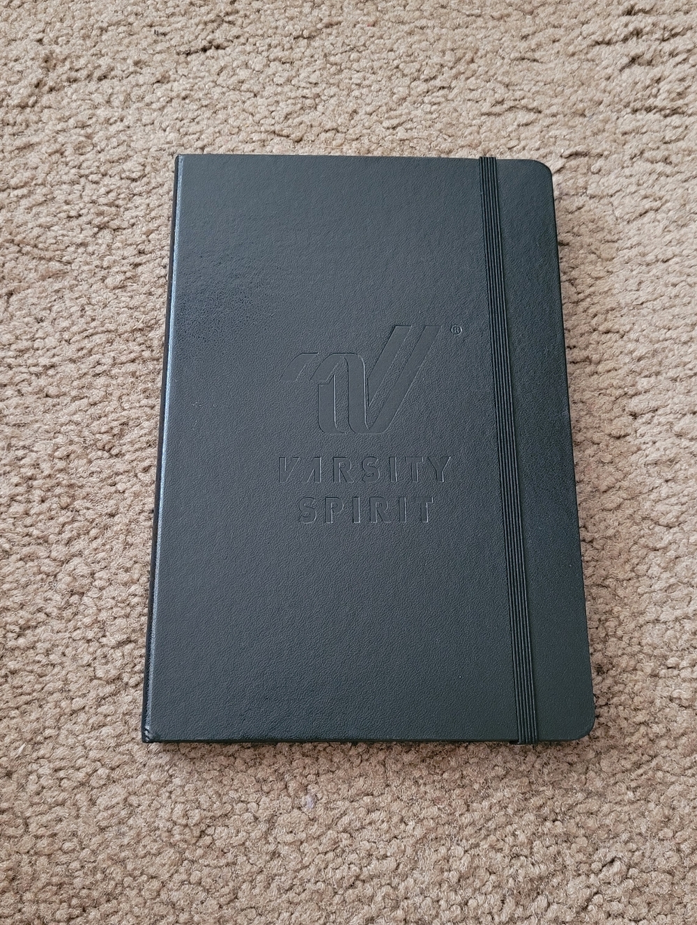 Varsity Spirit Black Embossed Elastic-Band Notebook